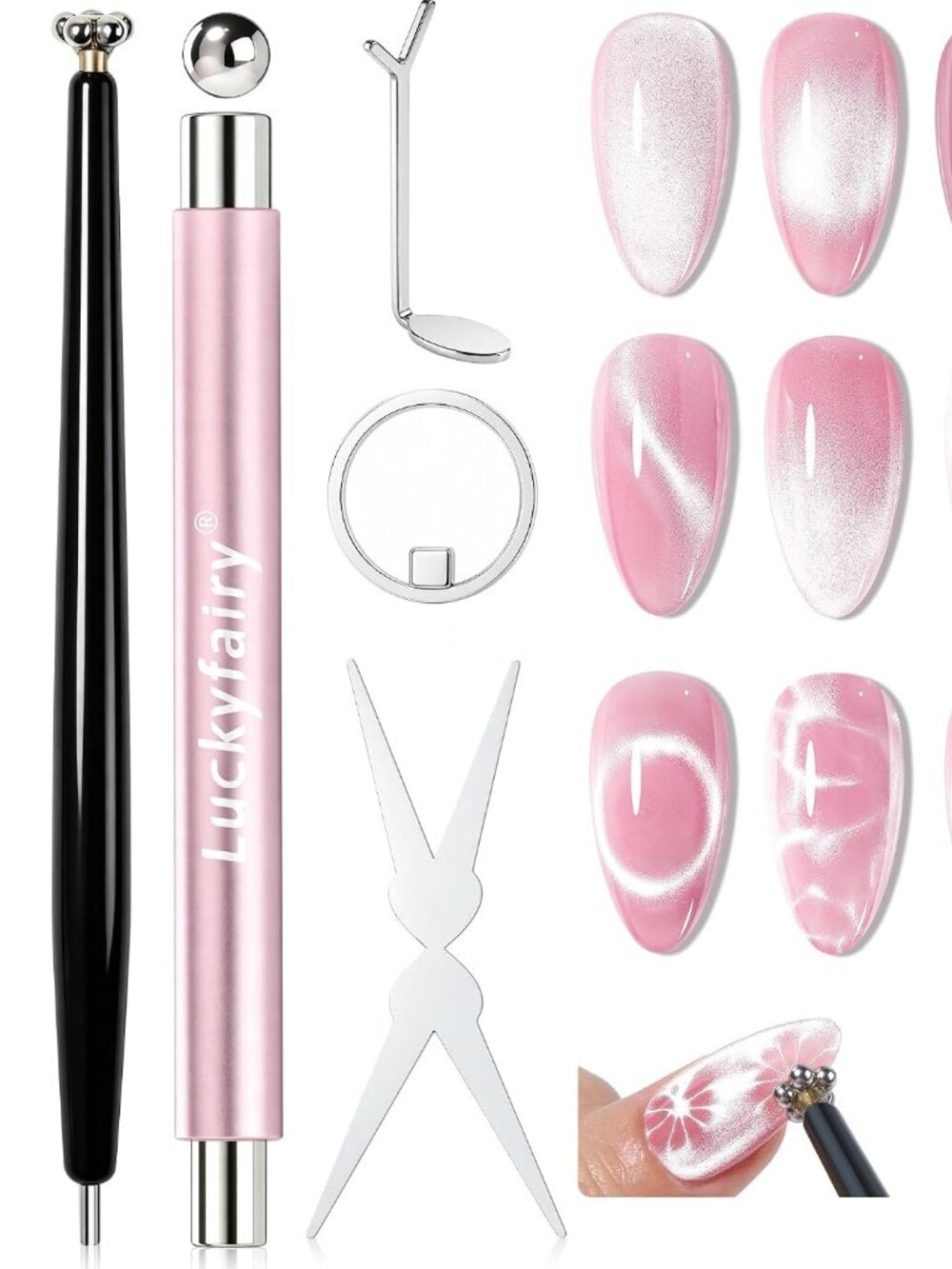 ✨ Brand New Luckyfairy 5-Piece Cat Eye Nail Magnet Set ✨